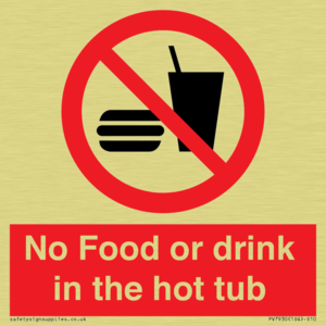 No Food or drink in the hot tub